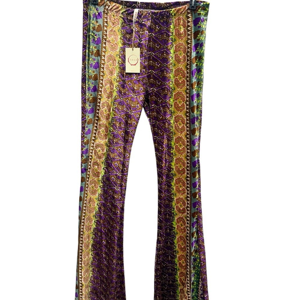 NWT Raga size small velvet flare pants